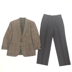 ●美品 DAKS ダックス ハウスチェック ジャケット スラックス 2点セット S/76 まとめ売り ブレザー パンツ スーツ 日本製 国内正規品 紳士