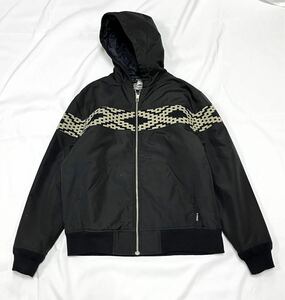 美品 OLD STUSSY GEAR ネイティブ柄 アクティブジャケット 00年 ソールドステューシー ナイロンブルゾン パーカー ブラック 黒 M