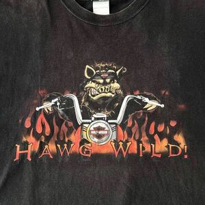 2XL ビッグサイズ 90s HARLEY DAVIDSON 豚 ピッグバイク プリント Tシャツ USA製 ビンテージ （ ハーレーダビッドソン 90年代 pig 80s 70s