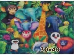 ダイヤモンドアート ラウンド 30×40 どうぶつの森 ジャングル 動物園