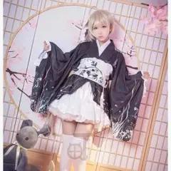 春日野穹（かすがのそら）コスプレ：穹妹の白黒和風浴衣コスチューム