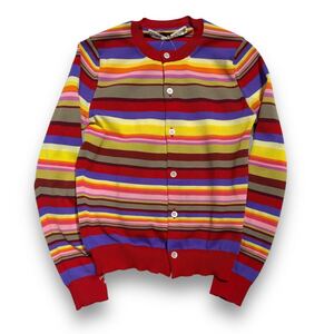 ad1999 COMME des GARONS コムデギャルソン ニット カーディガン ジャケット マルチカラー ボーダー ポリエステル