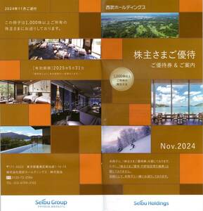 西武ホールディングス　西武鉄道　株主優待券　冊子　１，０００株以上　５冊セット　２０２５年５月３１日迄 