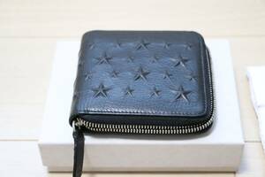 JIMMY CHOO　2つ折り財布 ブラック メンズ 星型押し