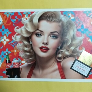 DEATH NYC 世界限定100枚 アートポスター　コカコーラ　Coca-Cola　GIRL　レッドリボン　LouisVUITTON　ルイヴィトン　現代アート