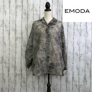 EMODA　エモダ　エアリールーズシャツ　Fサイズ　ライトミックス　程よい張り感のあるシアー素材　S7-8　USED