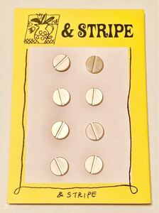 ● & STRIPE ネジ型 シルバー ボタンセット &ストライプ