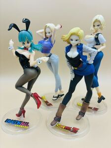 【希少】【4個セット】ドラゴンボール、18号、BULMA、フィギュア、アイテム番号K-3