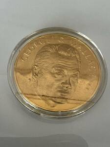 【私物】米国コイン★ 第45代州知事記念硬貨　1974年製George C Wallace GOLD ON STERING PROOF Alabama USA Proof coin