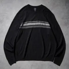 00s DOCKERS クルーネック ボーダーニット ブラック