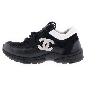 CHANEL シャネル Low Top Trainer Suede ロートップカーフスキンローカットスニーカー ブラック G38299Y55720