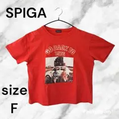 SPIGA スピーガ 半袖 プリント トップス Tシャツ F 赤