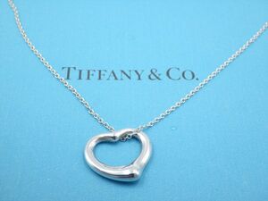 373290【1円スタート】TIFFANY&Co. ティファニー オープンハート 15mm SV925 エルサペレッティ ネックレス 2.8g 41cm