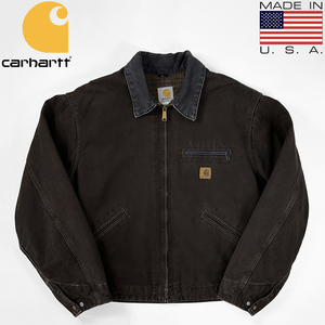 極上 美品◎MADE IN USA製 00s ビンテージ Carhartt デトロイト ジャケット XL 希少 ダークブラウン DKB カーハート DETROIT JACKET 米国製