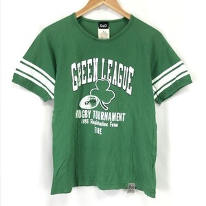 日本正規代理店タグ★D&G/ドルガバ/DOLCE&GABBANA★GREEN LEAGUE/RUGBY TOURNAMENT/半袖Tシャツ【メンズL/緑】Tops/Shirts◆SBH836