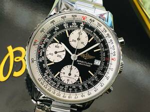 超希少！OH済み・防水テスト済み・ブライトリング BREITLING オールドナビタイマー 型番A13019・純正3連ブレス・クロノグラフ・自動巻き