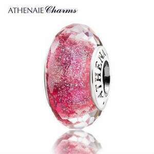 ATHENAIE パンドラ適合 ビーズチャーム シルバー925 ムラーノガラス Murano 925Silver Charm Bead Fit Pandora ブライトスター 赤or青