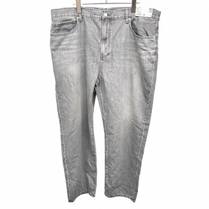 ユニクロ 【新品】UNIQLO ボーイフレンドテーパードジーンズ パンツ クイーンサイズ 大きいサイズ USED加工 綿100% 36 グレー レディース