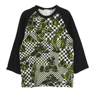 COMME des GARCONS コムデギャルソン S22105 shirt シャツ Disney ディズニー ミッキー ラグラン 七分丈 カットソー ブラック系 M【中古】