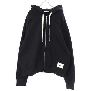 JIL SANDER＋ ジルサンダープラス 23AW Zipped Hoodie ジップアップスウェットパーカー J47HG0101 J20039 ブラック XL ITAG2Y5X9M6S