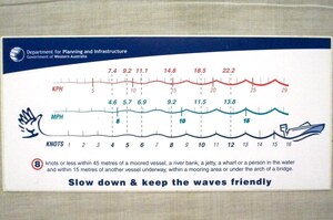 ダイビングステッカー★船舶ボート速度/Slow down&keep the waves friendly★西オーストラリア州★非売品★