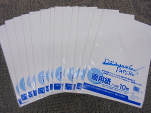 【KCM】1pbg-24-13s★未使用品★マルアイ　画用紙　八つ切　DRAWING PAPER　10枚入り×13パックセット　合計130枚