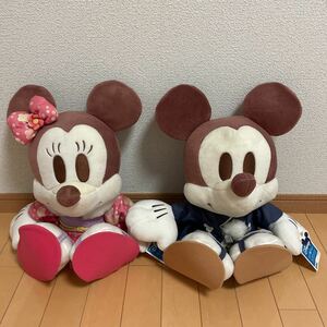 ★未使用★レア★ディズニー お正月バージョン ミッキーマウス ミニーマウス ぬいぐるみ タグ付き！