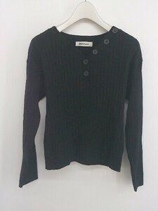 ◇ MISCH MASCH ミッシュマッシュ ヘンリーネック 長袖 ニット カットソー サイズM ブラック レディース P