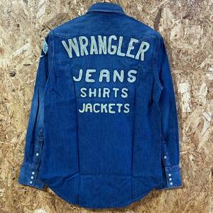 Wrangler 70周年 CHAMPION SHIRTS S 限定 70th 1947年-2017年 刺繍 チャンピオン 長袖 シャツ デニム BLUE BELL ワッペン