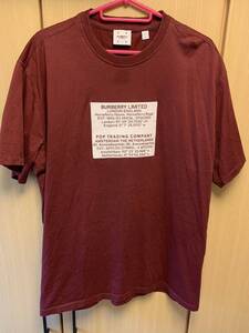 正規 22AW BURBERRY LONDON ENGLAND バーバリー Riccardo Tisci POP TRADING COMPANY Tシャツ バーガンディー M PTFORSA1035MAT 8057666