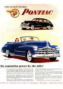 ◆1948年の自動車広告　ポンティアック　PONTIAC　GM