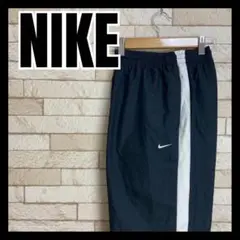 NIKE ナイロンパンツ ズボン シャカシャカ ブラック ホワイトライン 古着