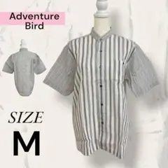 Adventure Bird トップス シャツ ストライプ 五分丈 おしゃれ M