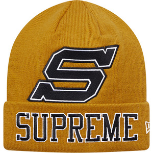 即決 supreme new era big s beanie mastard