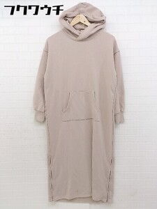 ■ natural couture NICE CLAUP サイドジップ 長袖 膝下丈 ワンピース ピンクベージュ レディース