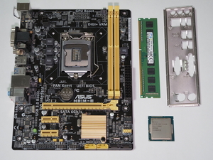 ■ ASUS H81M-E + Intel Core i3-4170 + Samsung DDR3-4GB LGA1150 動作品 IOパネル付属 ■