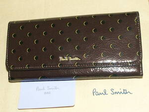 PSC442-⑤　新品本物即決　ポールスミス　Paul Smith　牛革/羊革　税込定価28,600円　ドット柄　長財布　バーガンデ　大人気ブランド