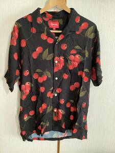 (L)Supreme Cherry Rayon Shirtシュプリームチェリーレーヨンシャツ黒