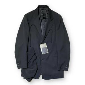 23AW Yohji Yamamoto POUR HOMME WOOL GABARDINE LEFT SIDE DRAPED JACKET テーラード ジャケット ヨウジヤマモト プール オム 店舗受取可