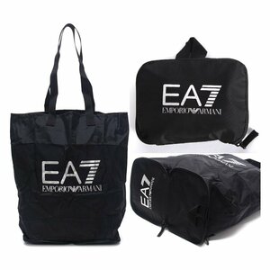 新品■EA7 EMPORIO ARMANI■折りたたみ トートバッグ ショッピングバッグ ハンドバッグ エンポリオアルマーニ ブラック EA7 パッカブル 黒