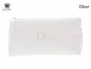 クリスチャンディオール ノベルティ コスメポーチ ホワイト ホログラムロゴ Dior ビューティー【Used 開封品】