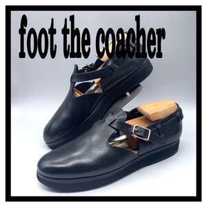 foot the coacher [フットザコーチャー] t-strap レザーシューズ メリージェーン ストラップ ブラック 黒 US7 25cm 革靴 日本製 メンズ 