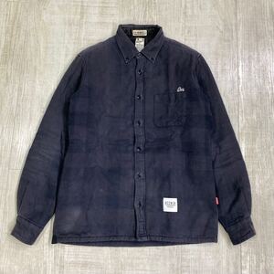 BEDWIN Shadow Block Check BD Shirt ベドウィン 中綿 シャドウ ブロック チェック 柄 ボタン ダウン 長袖 コットン シャツ SIZE 2 611