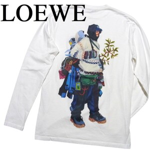 21AW LOEWE ロエベ ELN エルン Eye LOEWE Nature バックプリント ロンT Tシャツ カットソー S 白 ホワイト H664Y22J11