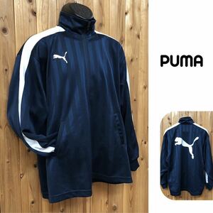 PUMA /プーマ /メンズS-M 長袖 ジャージジャケット シャドーストライプ トラックジャケット ネイビー ビッグプリント スポーツウェア