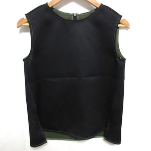 未使用 FOXEY NEW YORK フォクシーニューヨーク TOP SECRET ノースリーブ Tシャツ カットソー トップス 41040 38 ブラック