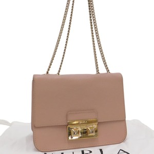 1円 ■ 美品 フルラ ショルダーバッグ ピンク系 レザー 斜め掛け おでかけ かわいい FURLA ■E.Bmi.An-29