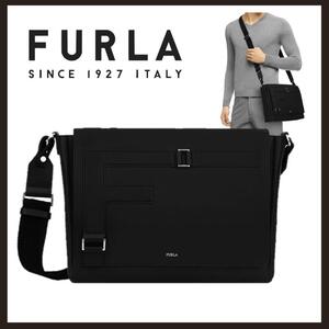 ○★新品 未使用 FURLA MESSENGER 定番ショルダーバッグ ブラック○●