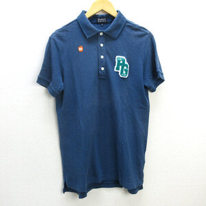 y■日本製■パーリーゲイツ/PEARLY GATES 半袖ポロ/ゴルフシャツ■青/053‐160416【 5 】MENS/GOLF/114【中古】