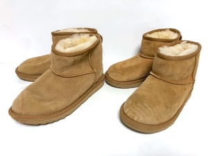 二点以上で送料無料！ 2A48【姉妹お揃いセット】UGG アグ キッズ ムートンブーツ 21㎝/19.5㎝ ブラウン クラシック ミニ２ 男の子 女の子